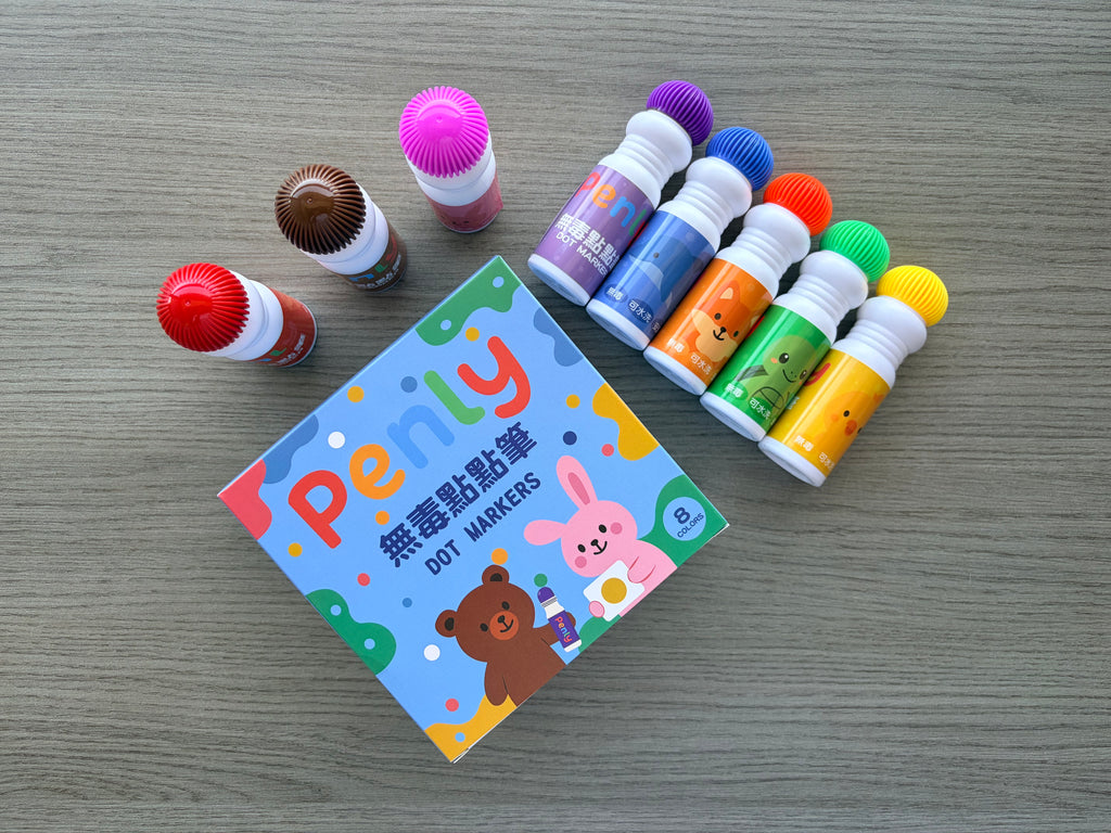 PENLY 無毒點點筆 8色入組｜台灣製造幼兒文具 兒童禮物首選