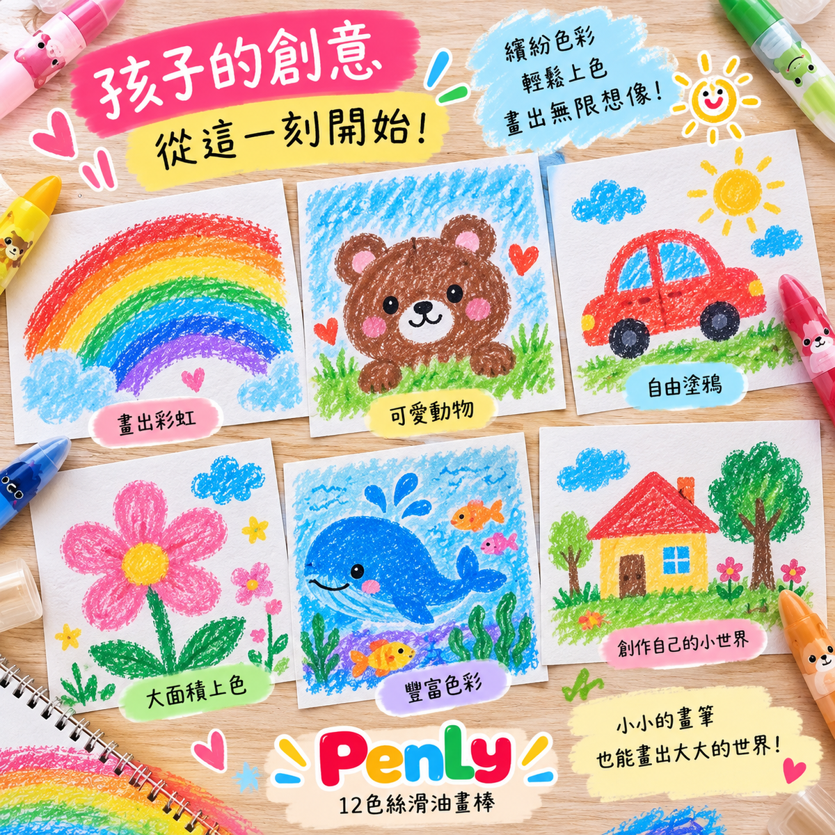 12色絲滑油畫棒