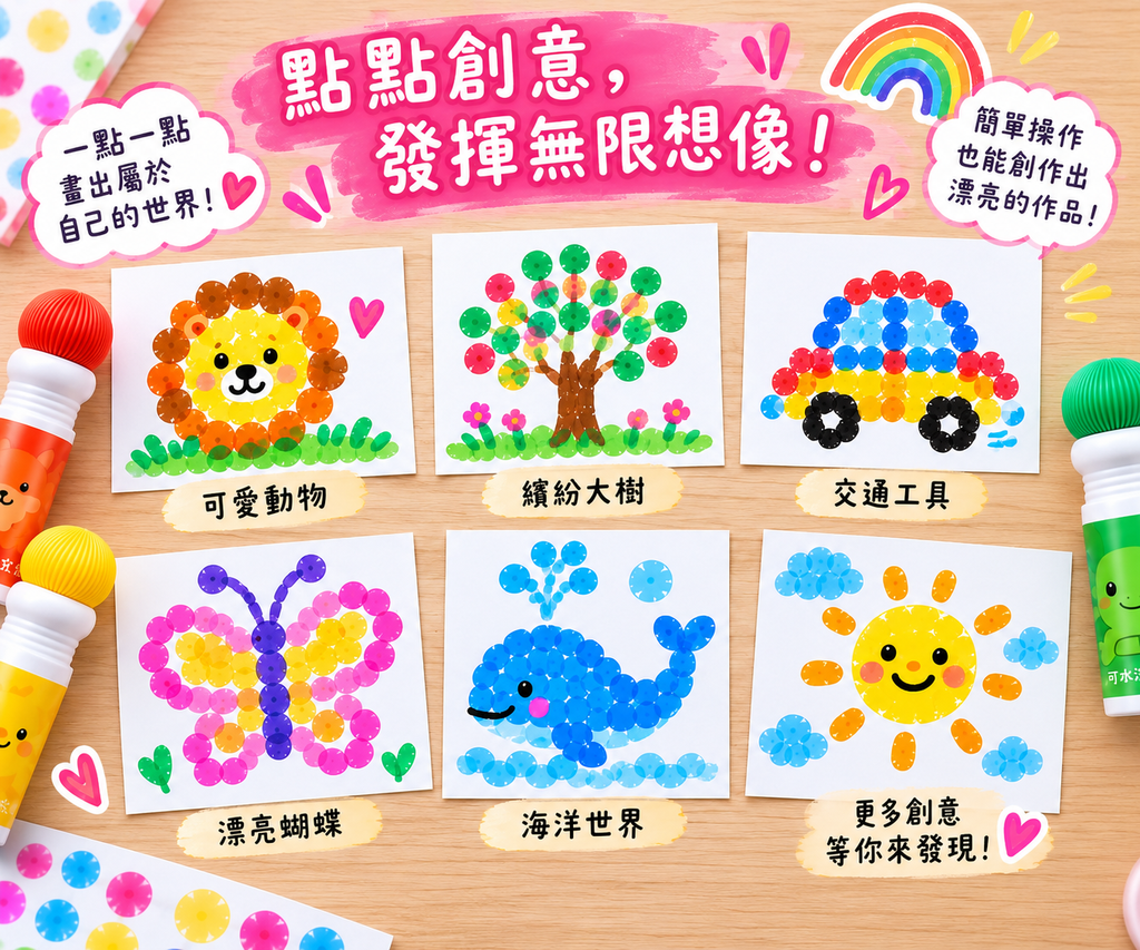 PENLY 無毒點點筆 8色入組｜台灣製造幼兒文具 兒童禮物首選